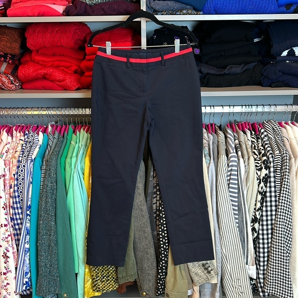 Tommy Hilfiger navy with red band ankle trousers size 2